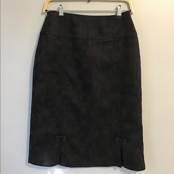 🌼 NWT Tulle Brand Jacquard Damask Skirt Bows Sz L - Picture 4 of 7